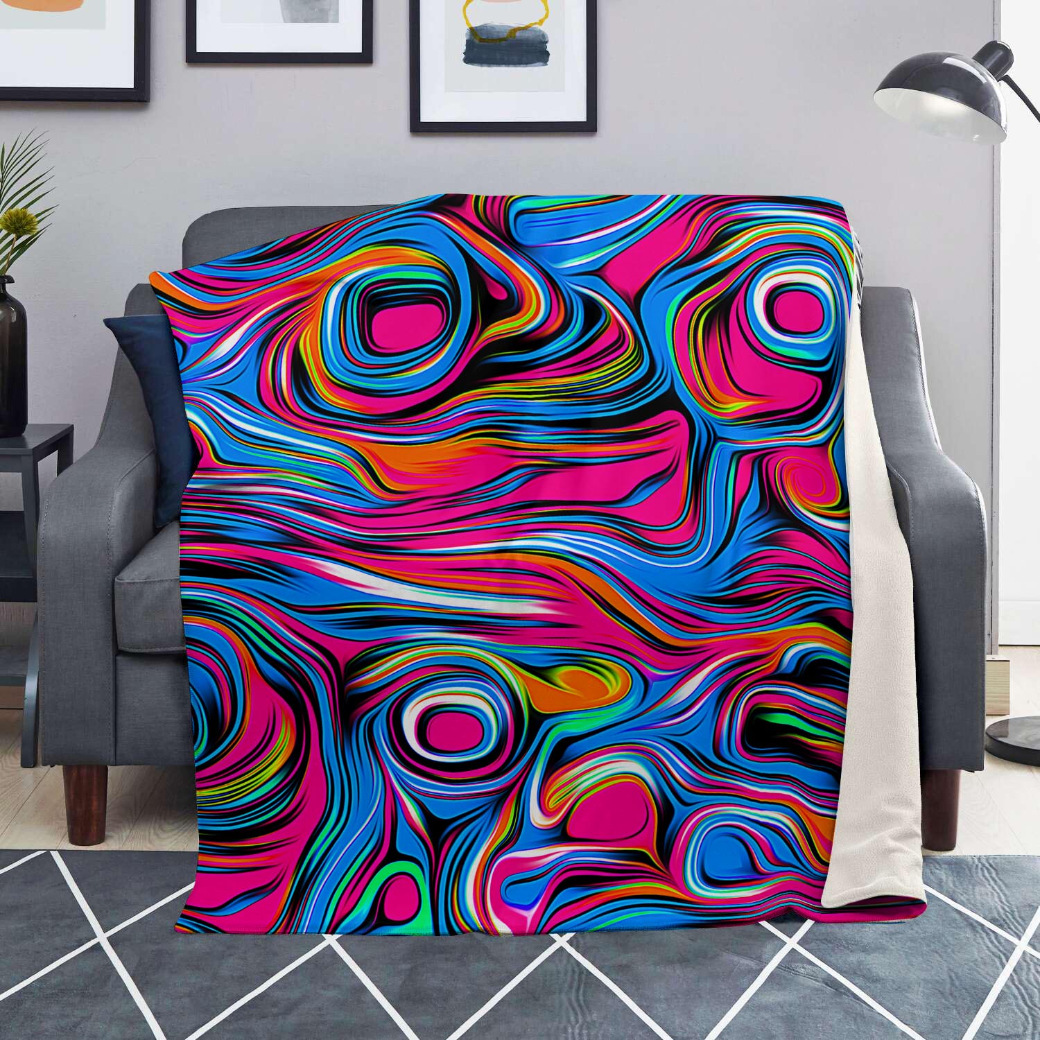 Abstract Trippy Paint Blanket-grizzshop