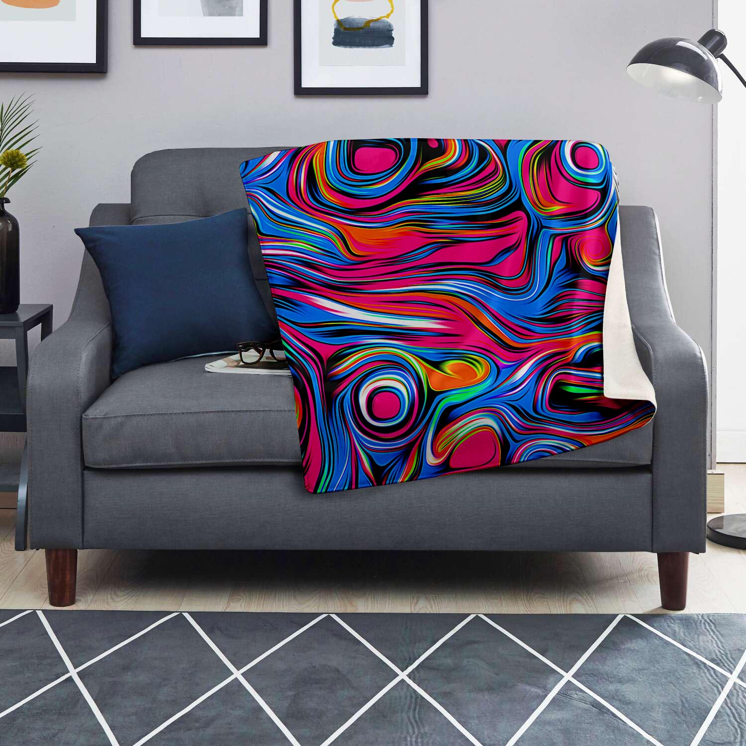 Abstract Trippy Paint Blanket-grizzshop