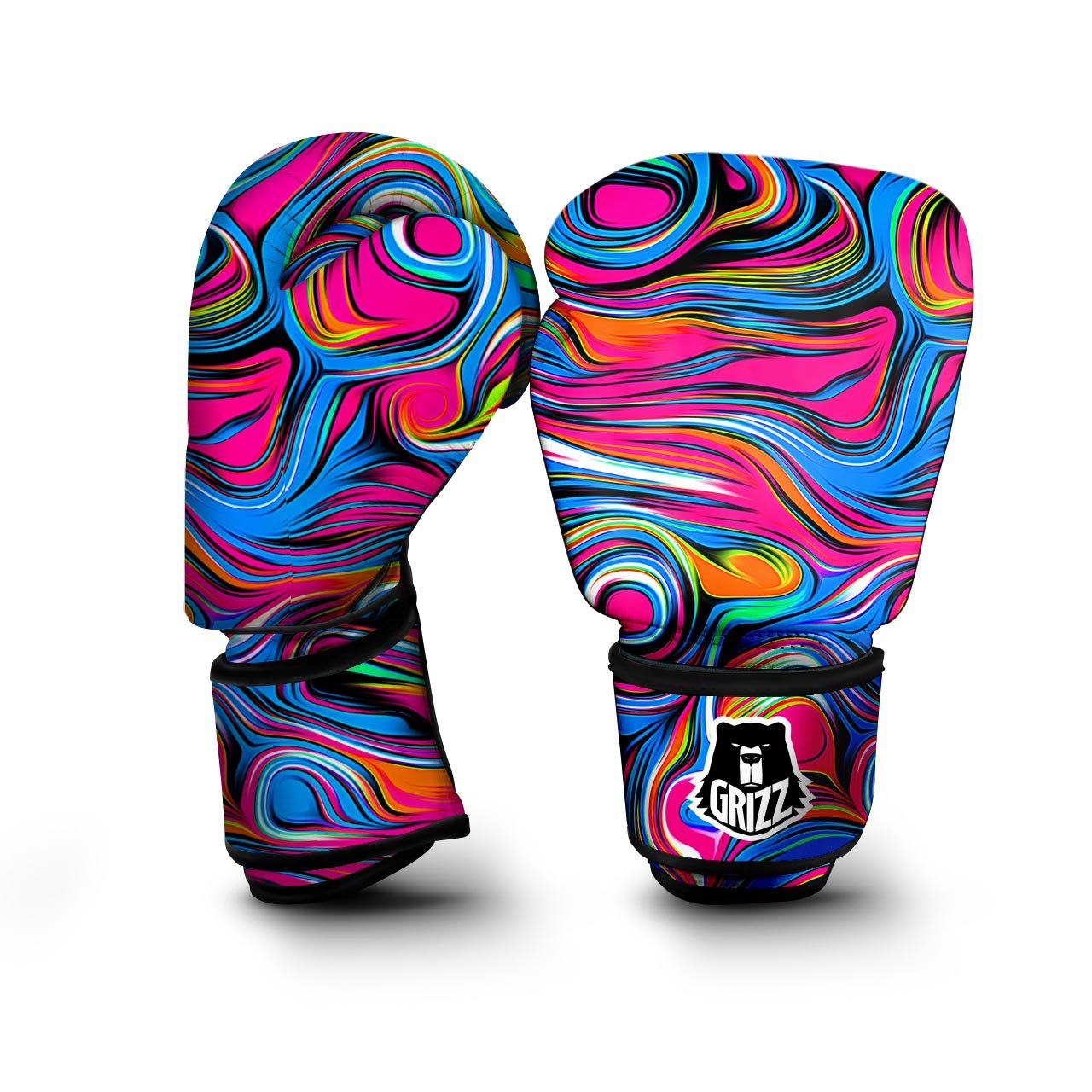 Abstract Trippy Paint Boxing Gloves-grizzshop