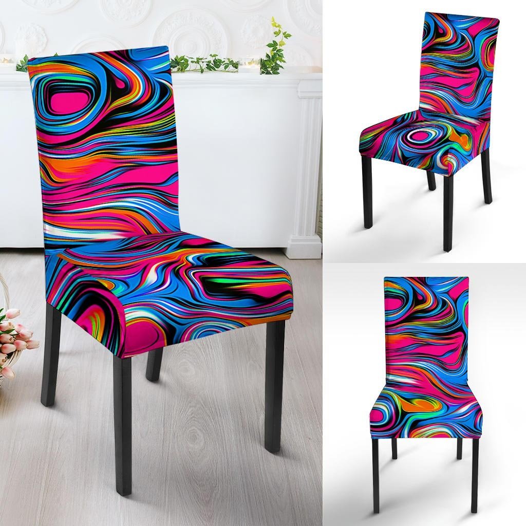 Abstract Trippy Paint Chair Cover-grizzshop