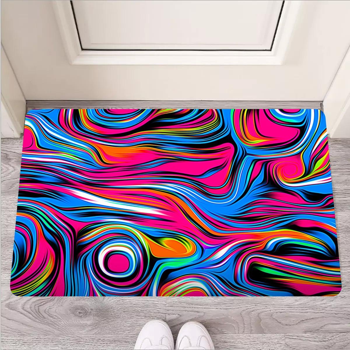 Abstract Trippy Paint Door Mat-grizzshop