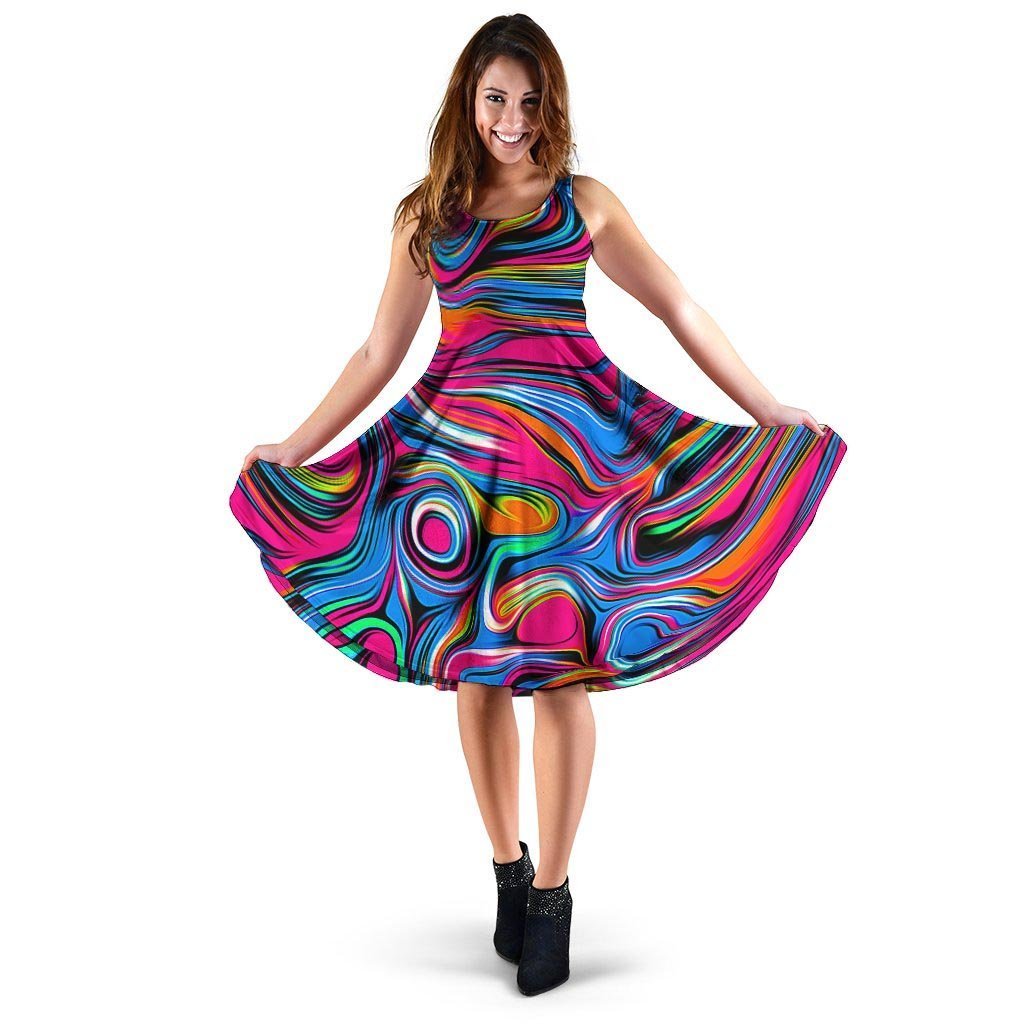 Abstract Trippy Paint Dress-grizzshop