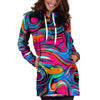 Abstract Trippy Paint Hoodie Dress-grizzshop