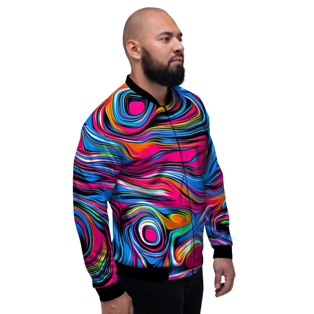 Abstract Trippy Paint Men's Bomber Jacket-grizzshop