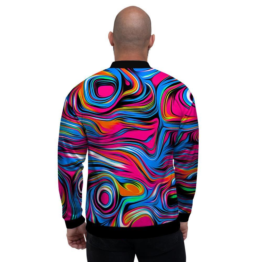 Abstract Trippy Paint Men's Bomber Jacket-grizzshop