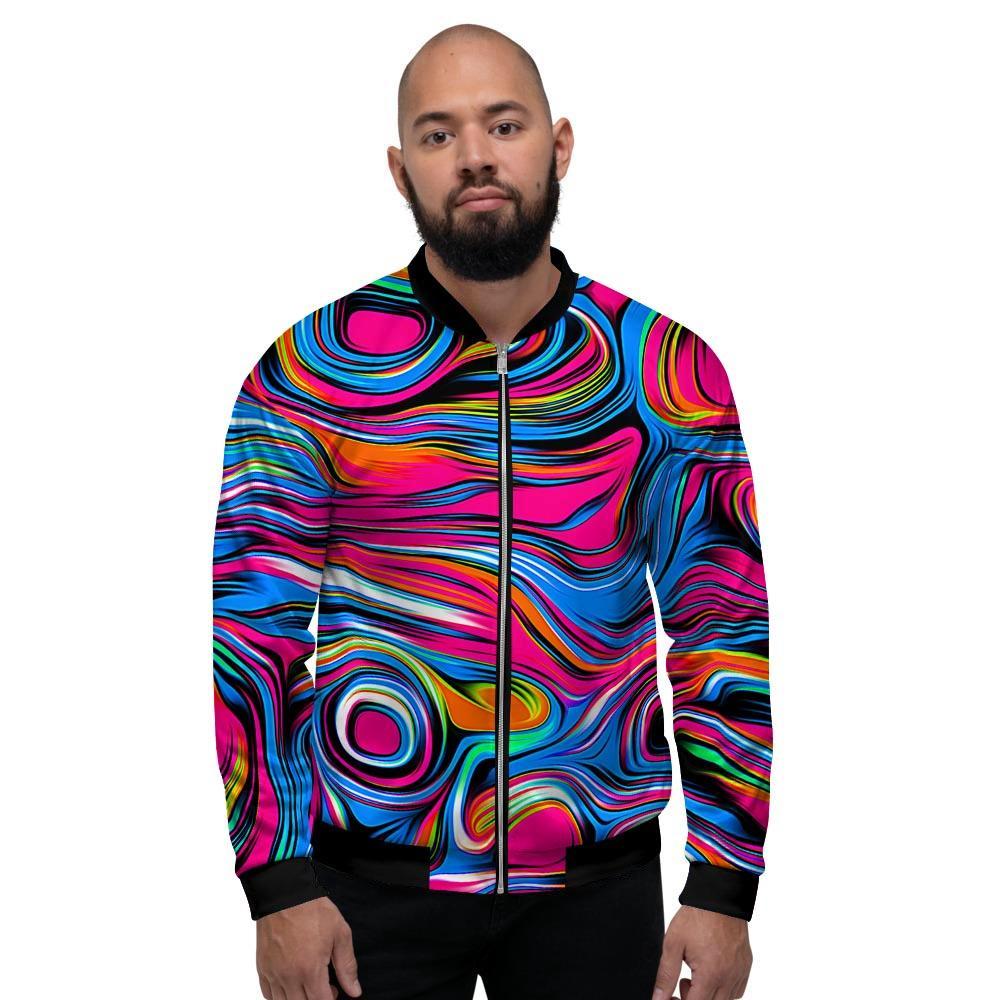 Abstract Trippy Paint Men's Bomber Jacket-grizzshop