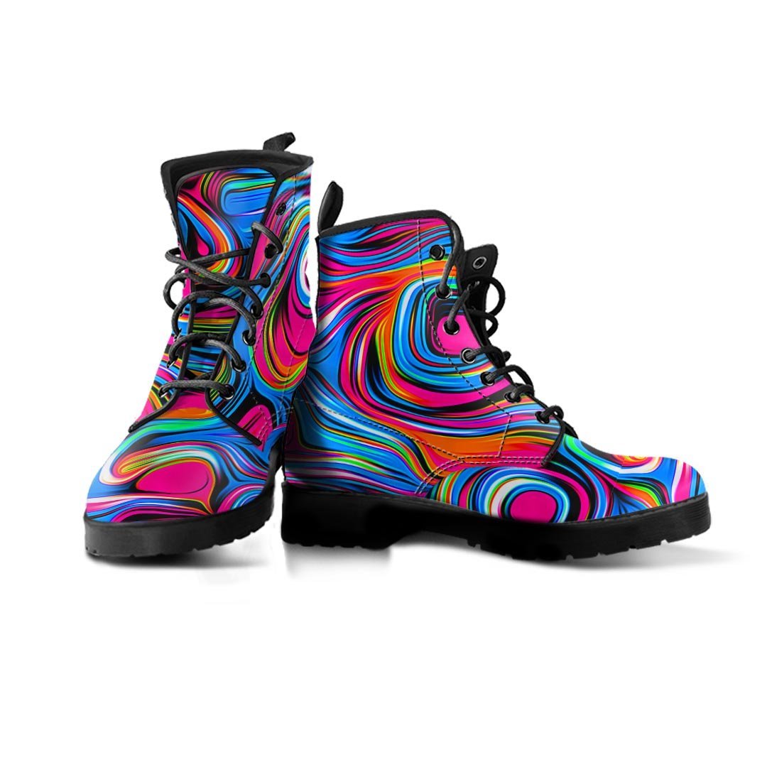 Abstract Trippy Paint Men's Boots-grizzshop