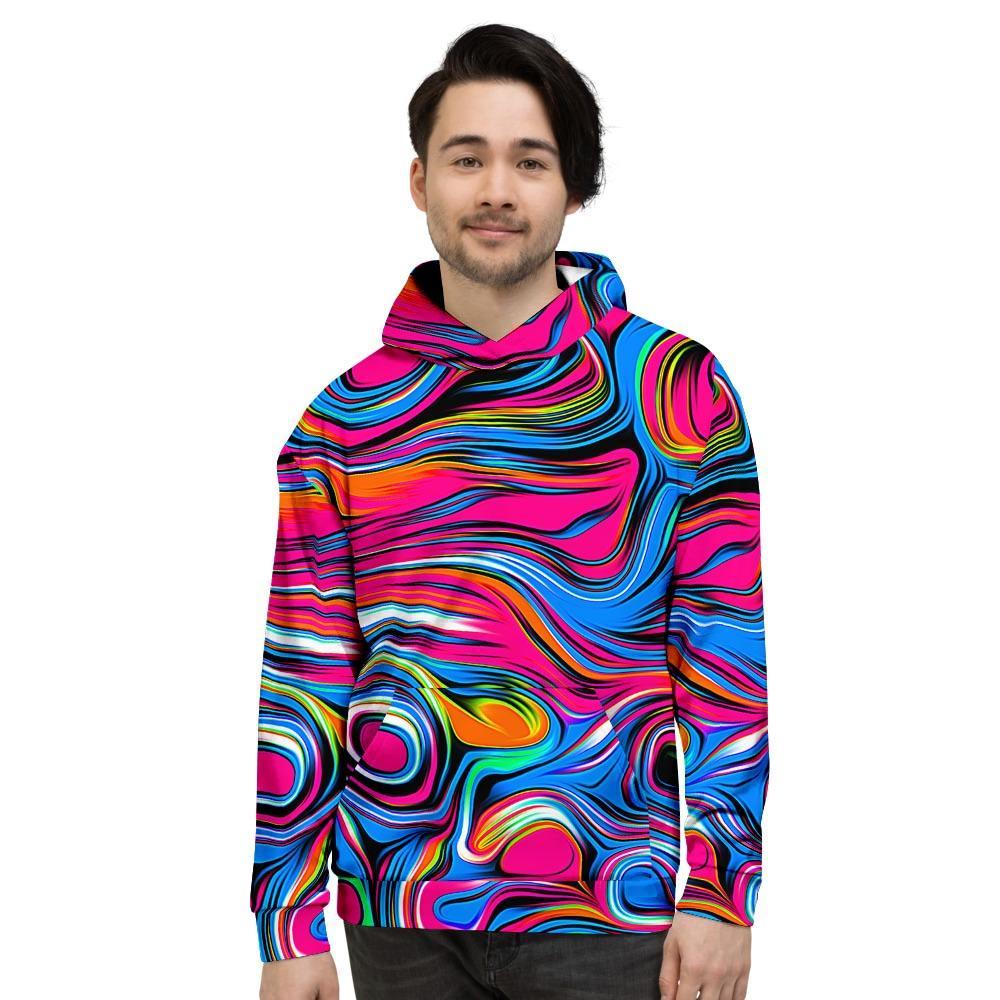 Abstract Trippy Paint Men's Hoodie-grizzshop