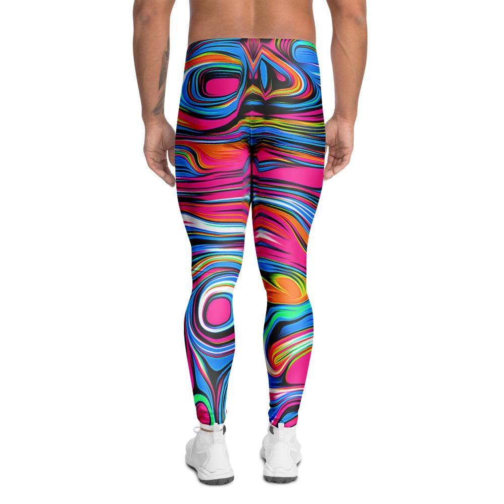 Abstract Trippy Paint Men's Leggings-grizzshop