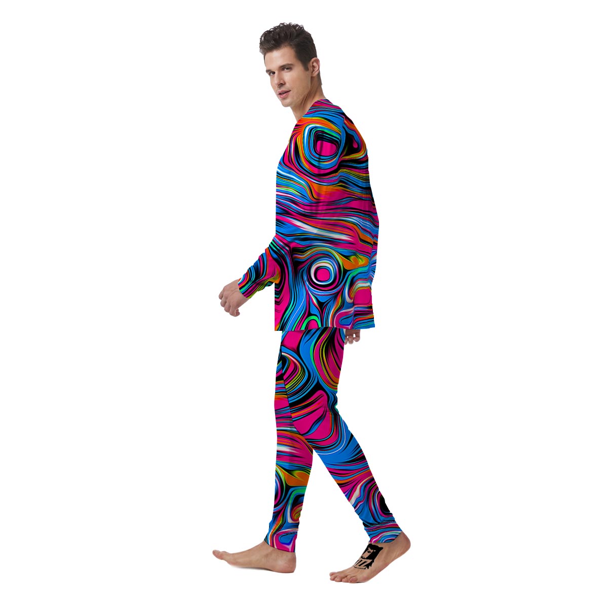 Abstract Trippy Paint Men's Pajamas-grizzshop