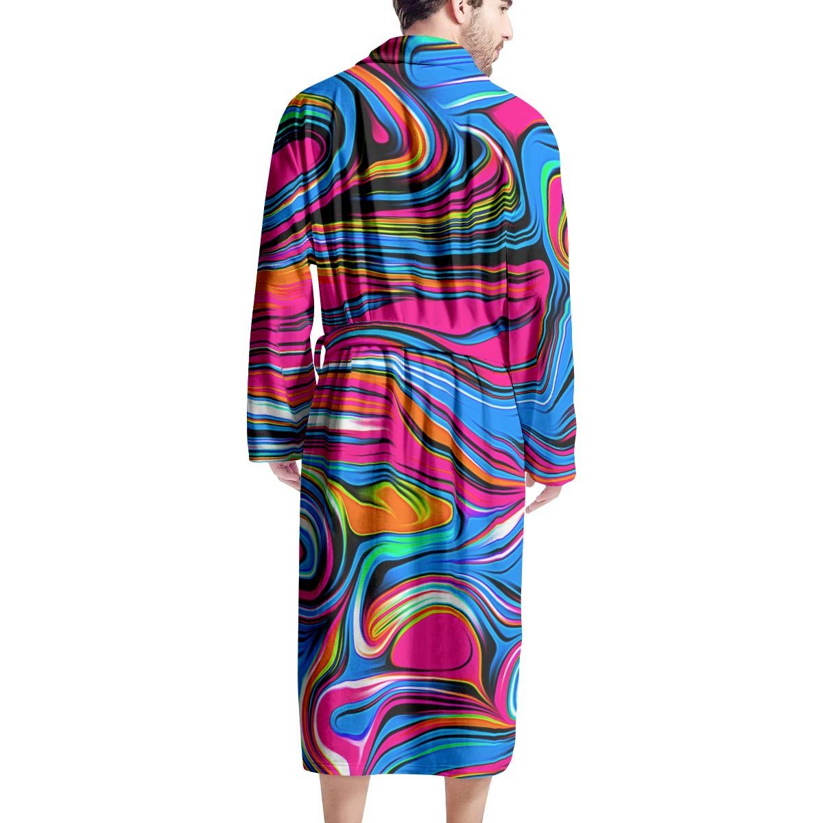 Abstract Trippy Paint Men's Robe-grizzshop