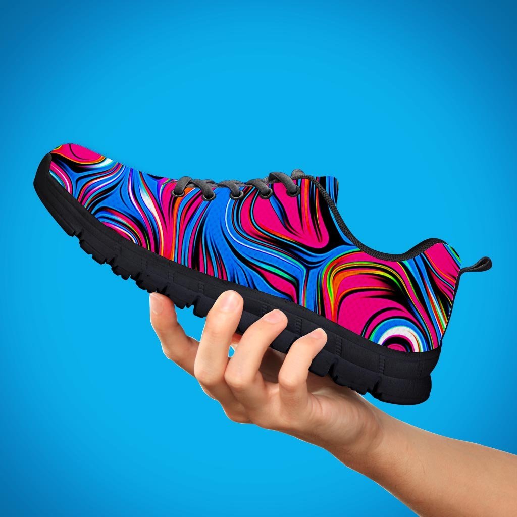 Abstract Trippy Paint Men's Sneakers-grizzshop