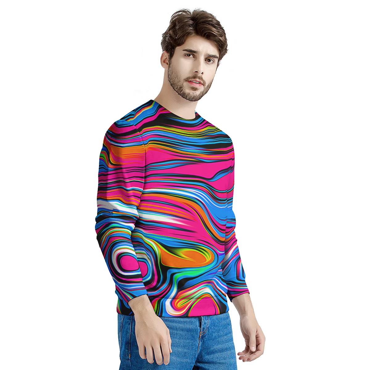 Abstract Trippy Paint Men's Sweatshirt-grizzshop