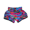 Abstract Trippy Paint Muay Thai Boxing Shorts-grizzshop