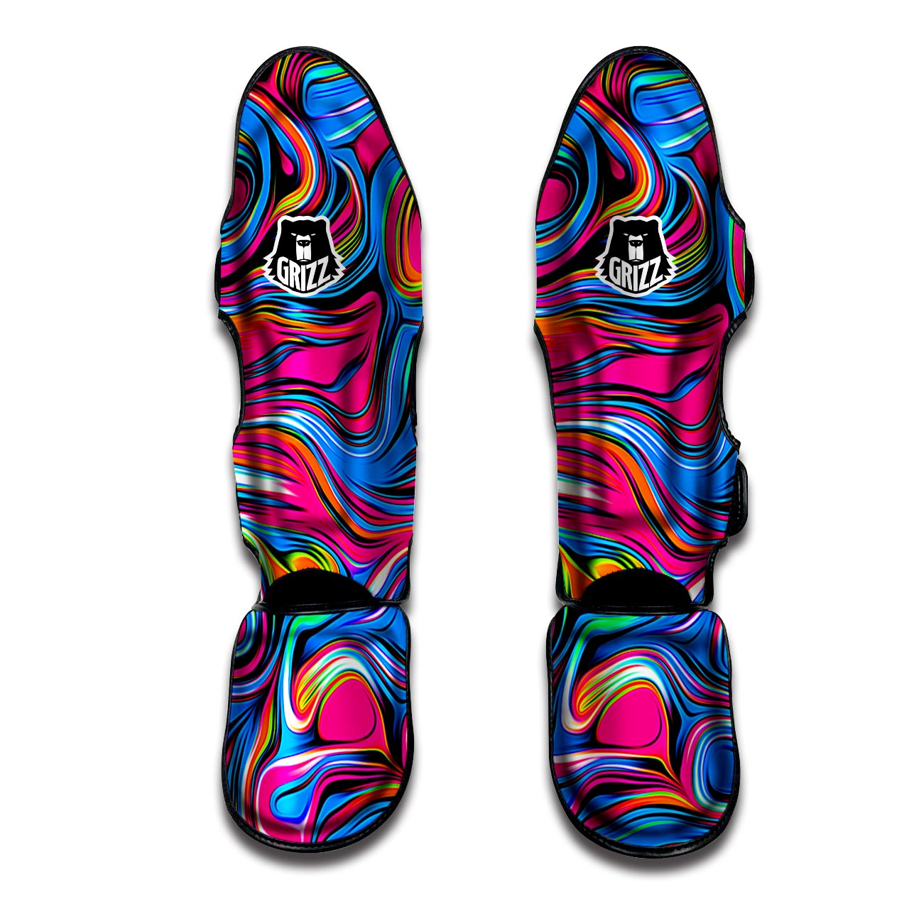 Abstract Trippy Paint Muay Thai Shin Guard-grizzshop