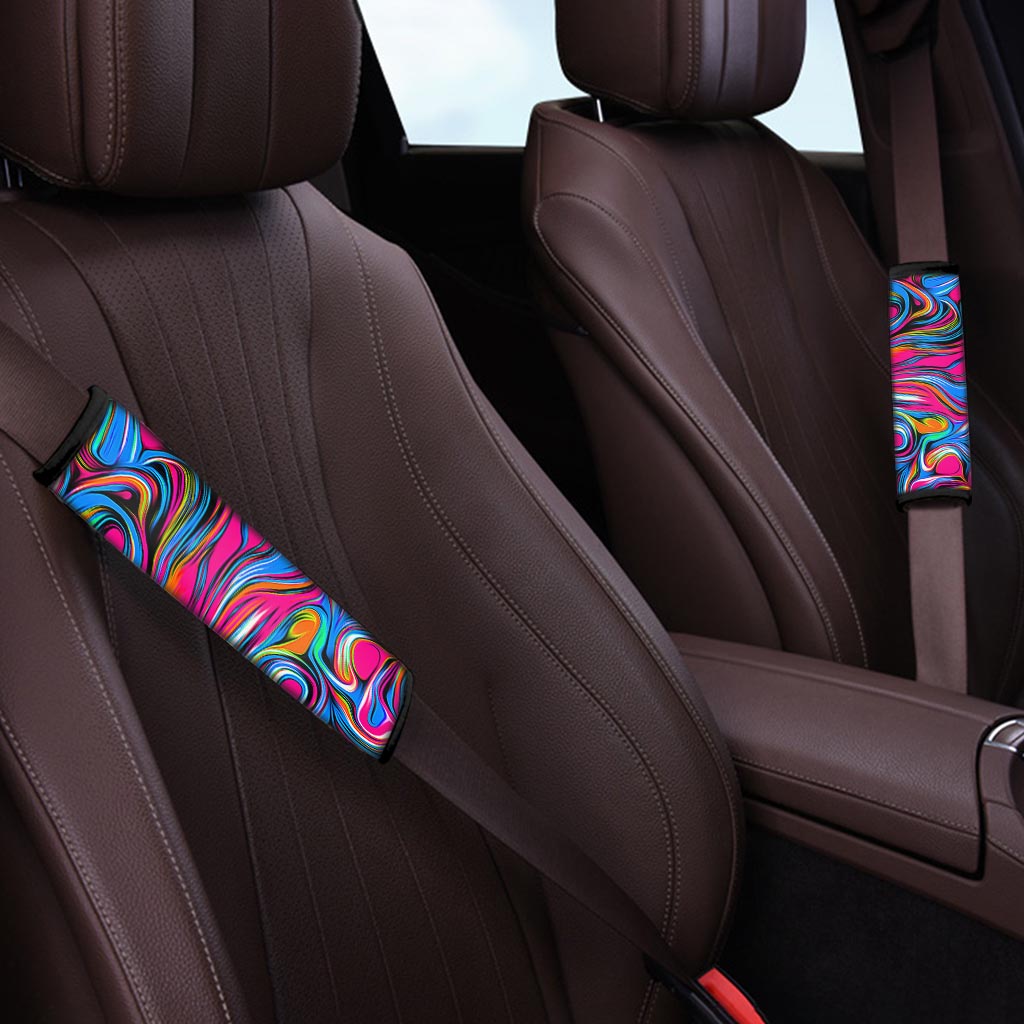 Abstract Trippy Paint Seat Belt Cover-grizzshop