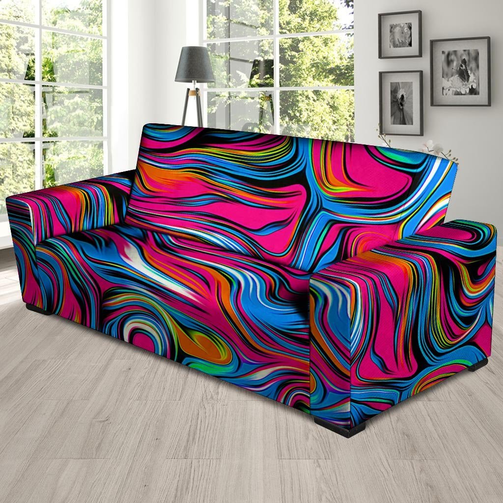 Abstract Trippy Paint Sofa Cover-grizzshop