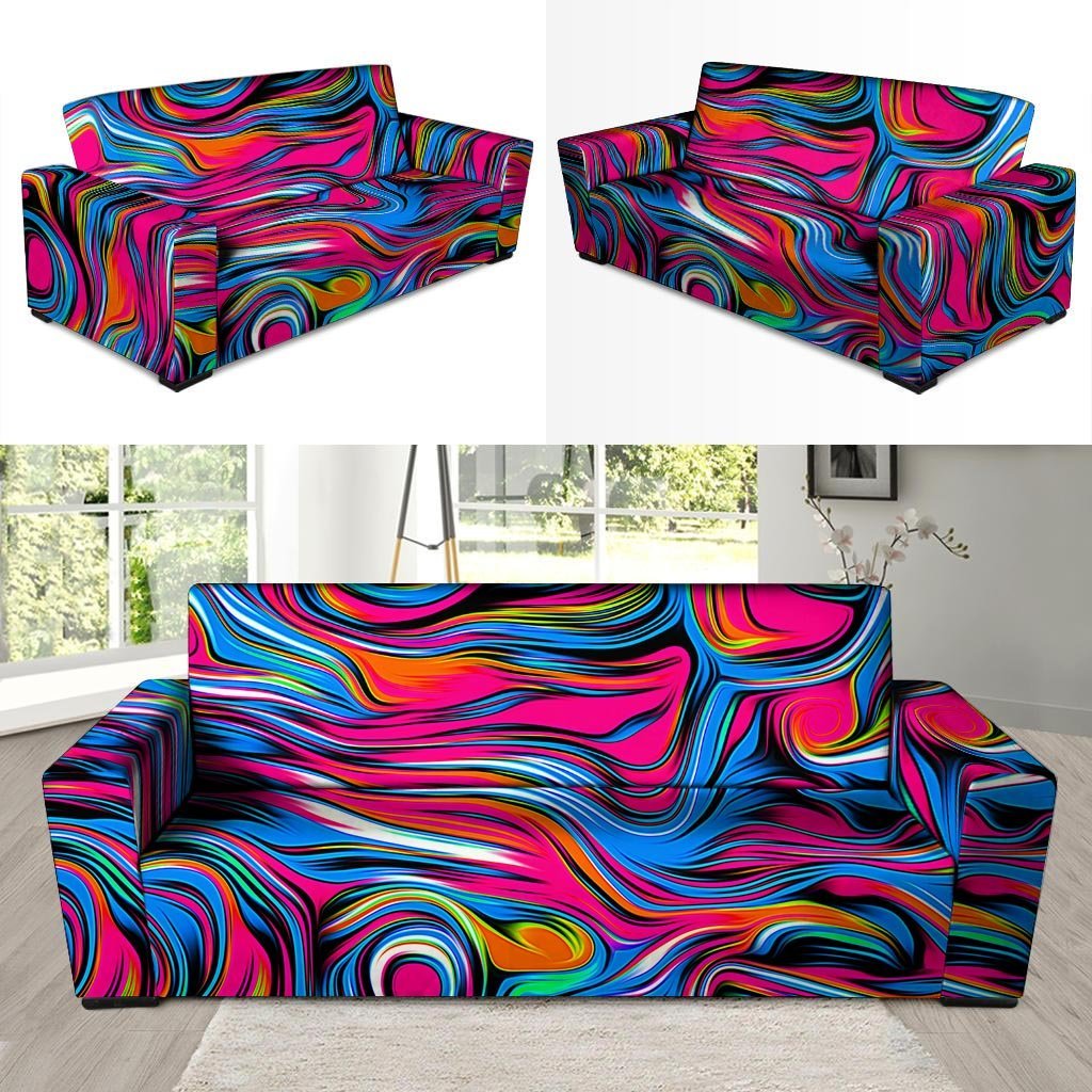 Abstract Trippy Paint Sofa Cover-grizzshop