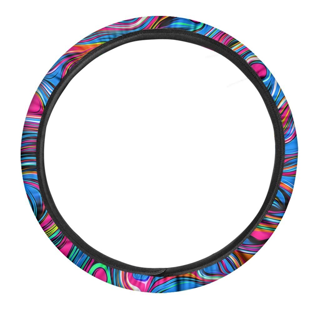 Abstract Trippy Paint Steering Wheel Cover-grizzshop