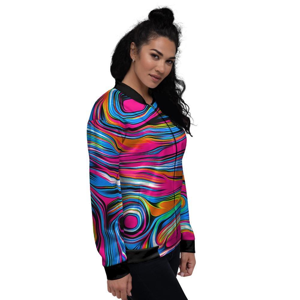 Abstract Trippy Paint Women's Bomber Jacket-grizzshop