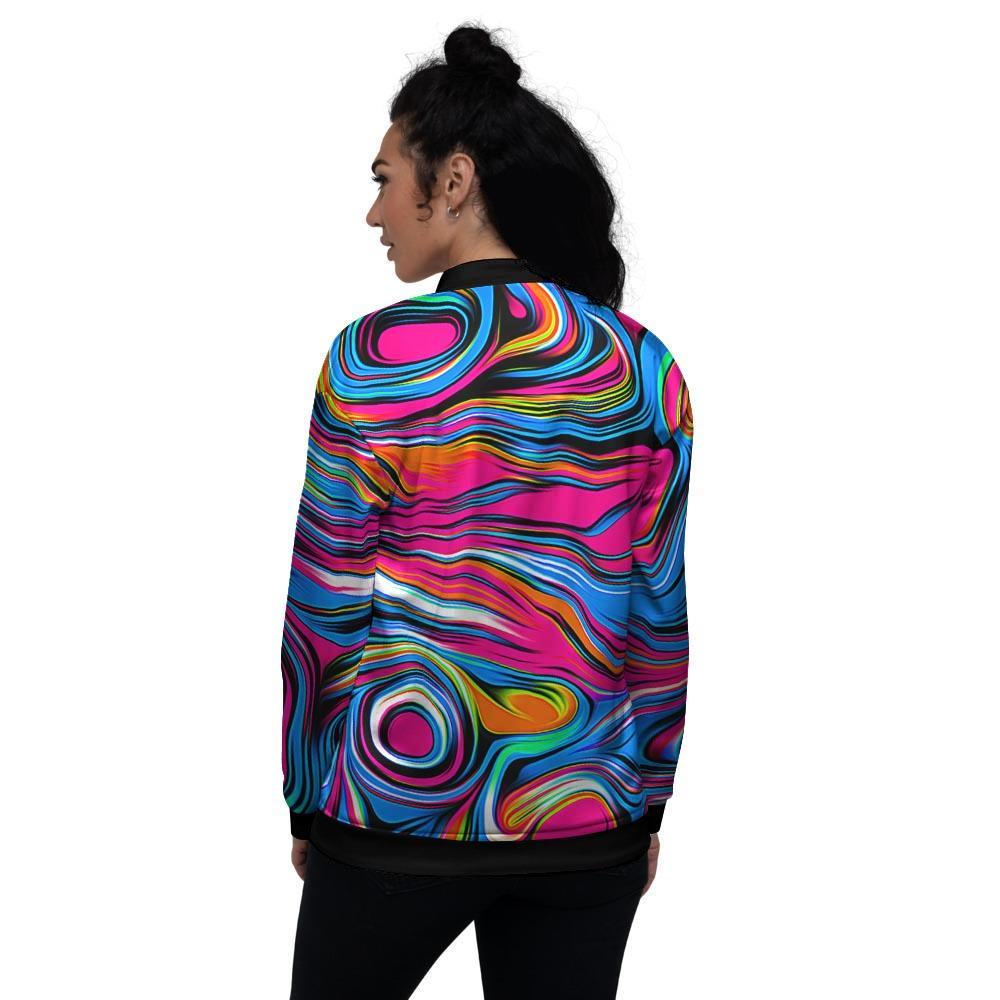 Abstract Trippy Paint Women's Bomber Jacket-grizzshop