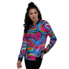 Abstract Trippy Paint Women's Bomber Jacket-grizzshop