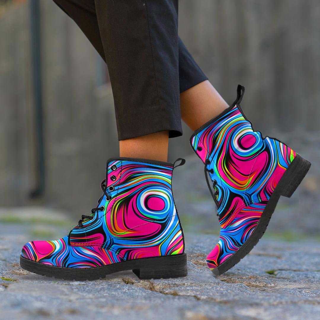 Abstract Trippy Paint Women's Boots-grizzshop