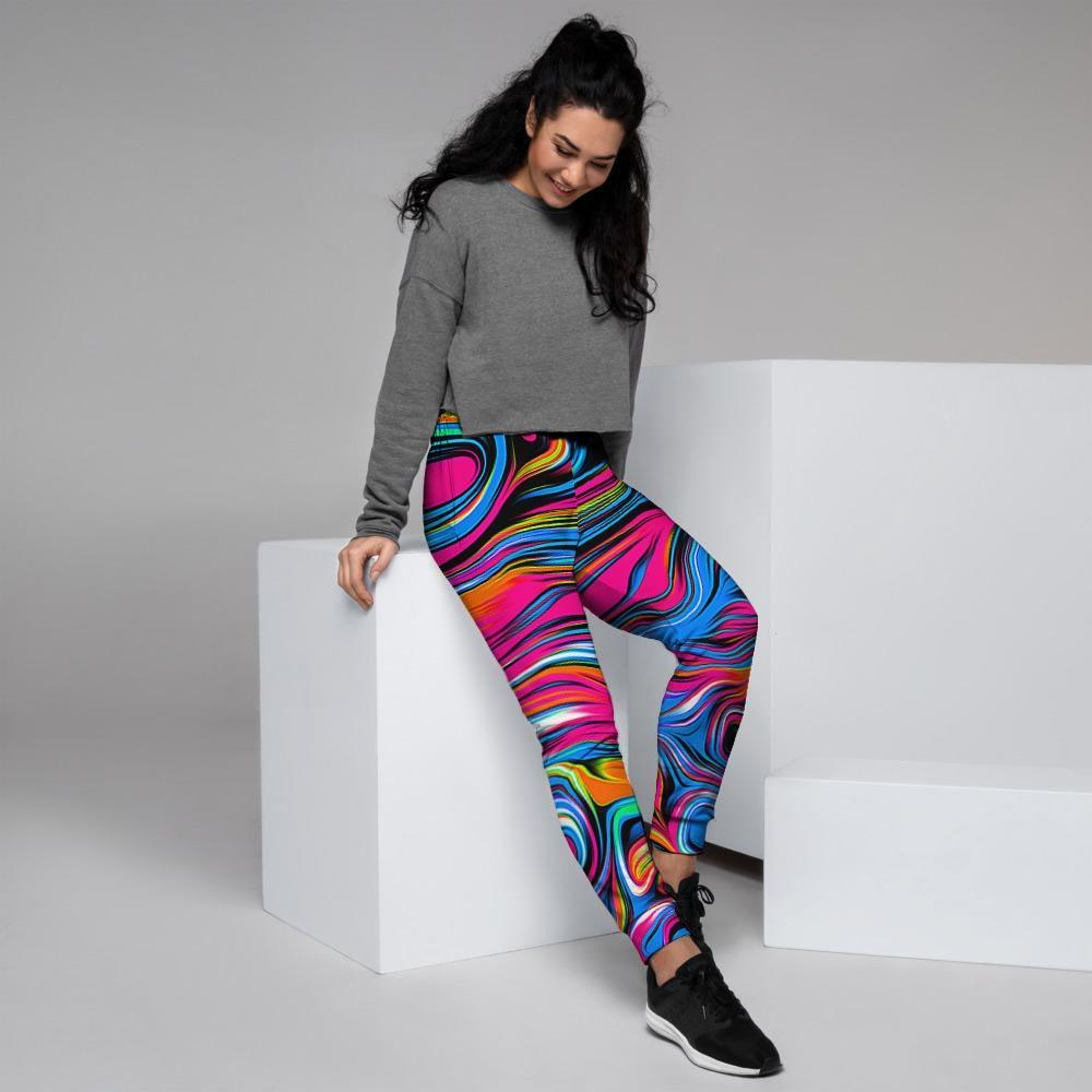 Abstract Trippy Paint Women's Joggers-grizzshop