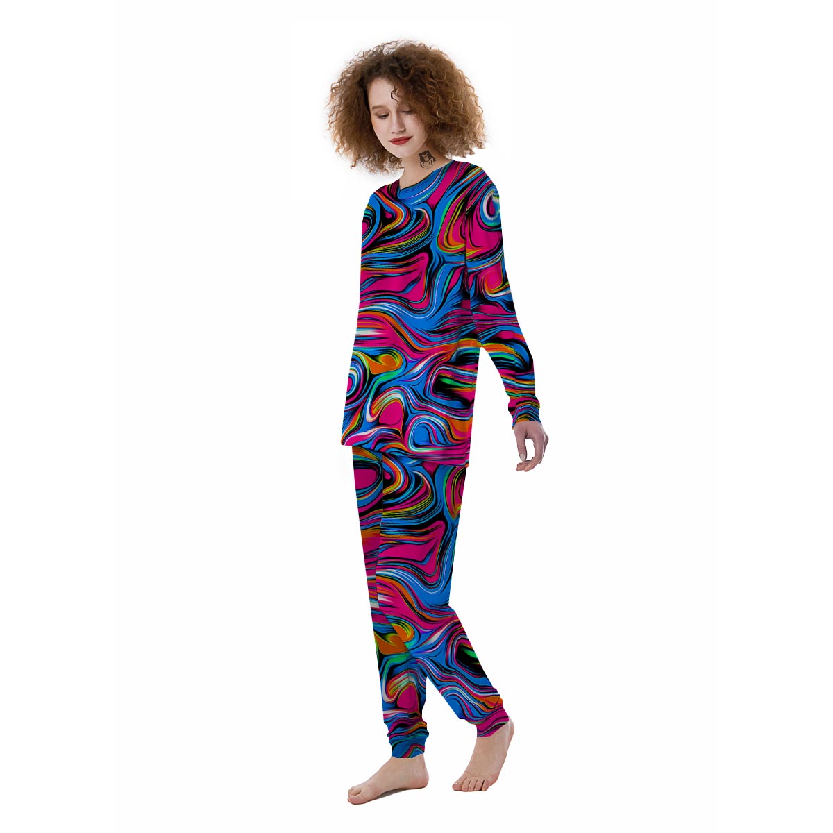 Abstract Trippy Paint Women's Pajamas-grizzshop