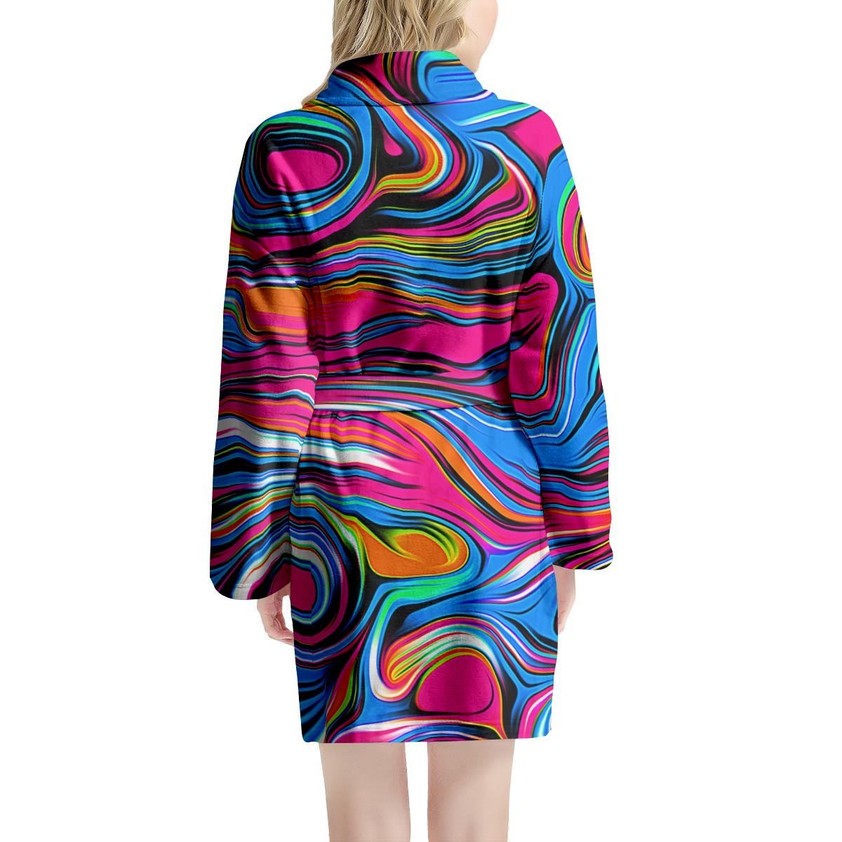 Abstract Trippy Paint Women's Robe-grizzshop