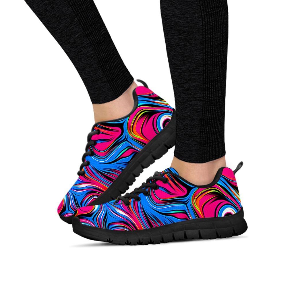 Abstract Trippy Paint Women's Sneakers-grizzshop