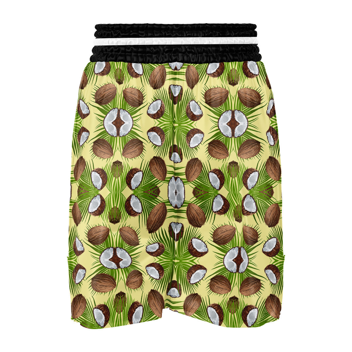 Abstract Tropical Coconut Print Pattern Boxing Shorts-grizzshop