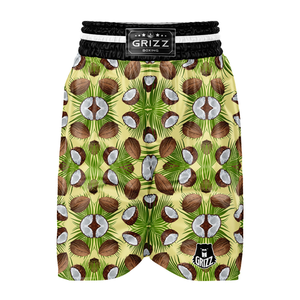 Abstract Tropical Coconut Print Pattern Boxing Shorts-grizzshop