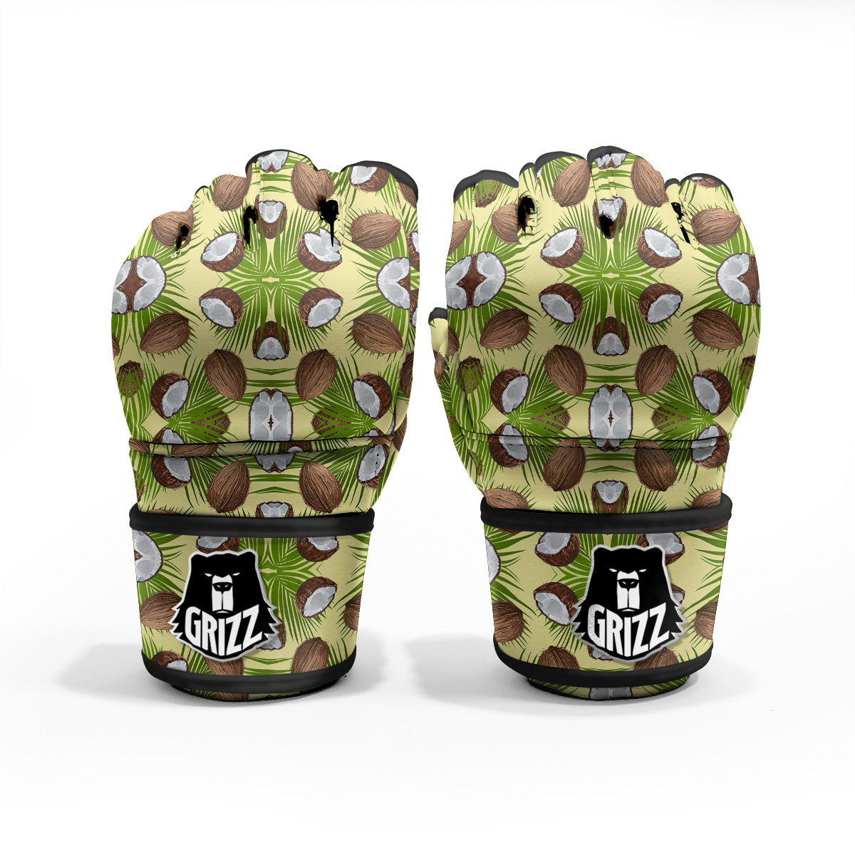Abstract Tropical Coconut Print Pattern MMA Gloves-grizzshop