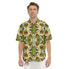 Abstract Tropical Coconut Print Pattern Men's Short Sleeve Shirts-grizzshop