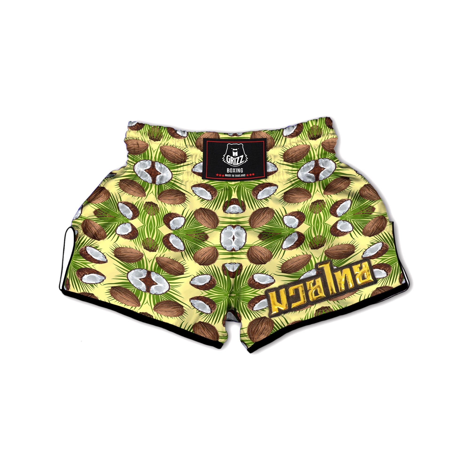Abstract Tropical Coconut Print Pattern Muay Thai Boxing Shorts-grizzshop