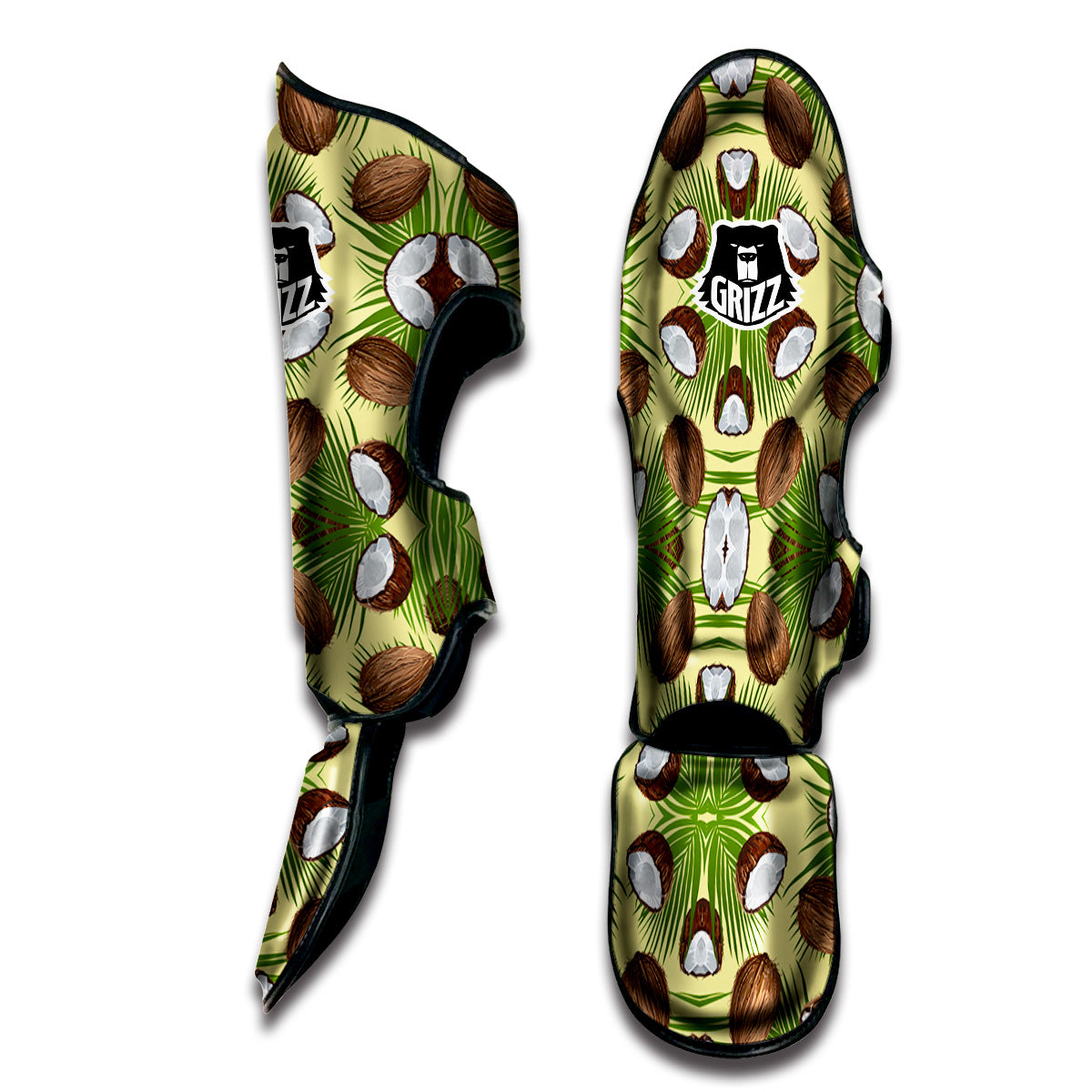 Abstract Tropical Coconut Print Pattern Muay Thai Shin Guards-grizzshop