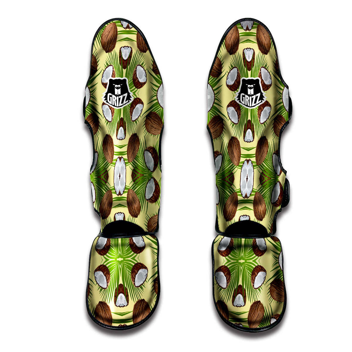Abstract Tropical Coconut Print Pattern Muay Thai Shin Guards-grizzshop