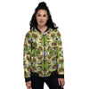 Abstract Tropical Coconut Print Pattern Women's Bomber Jacket-grizzshop