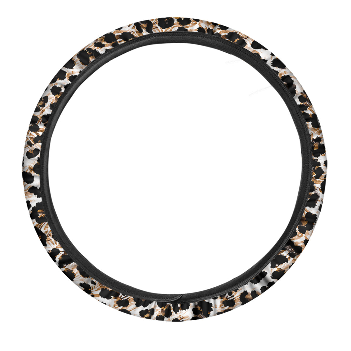 Abstract Watercolor Leopard Print Pattern Car Steering Wheel Cover-grizzshop