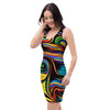 Abstract Wavy Bodycon Dress-grizzshop