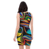 Abstract Wavy Bodycon Dress-grizzshop