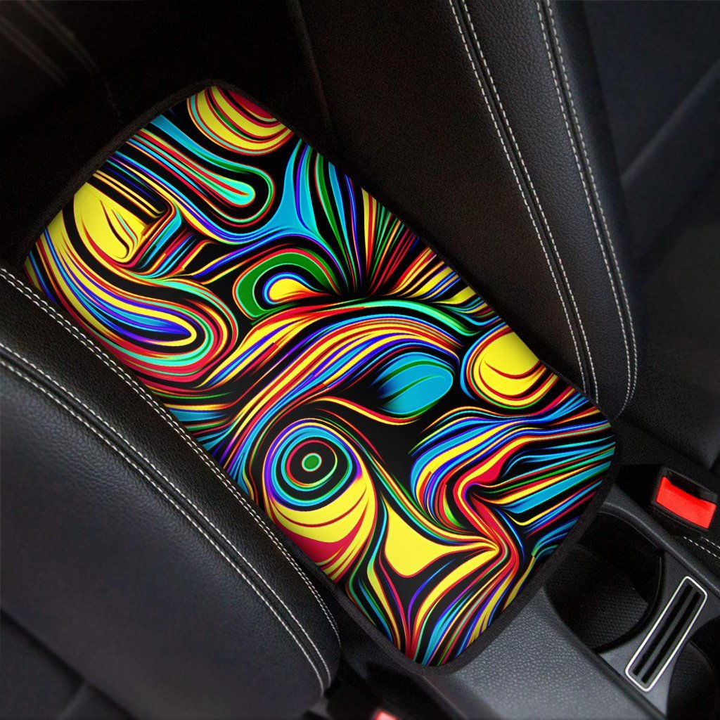 Abstract Wavy Car Console Cover-grizzshop