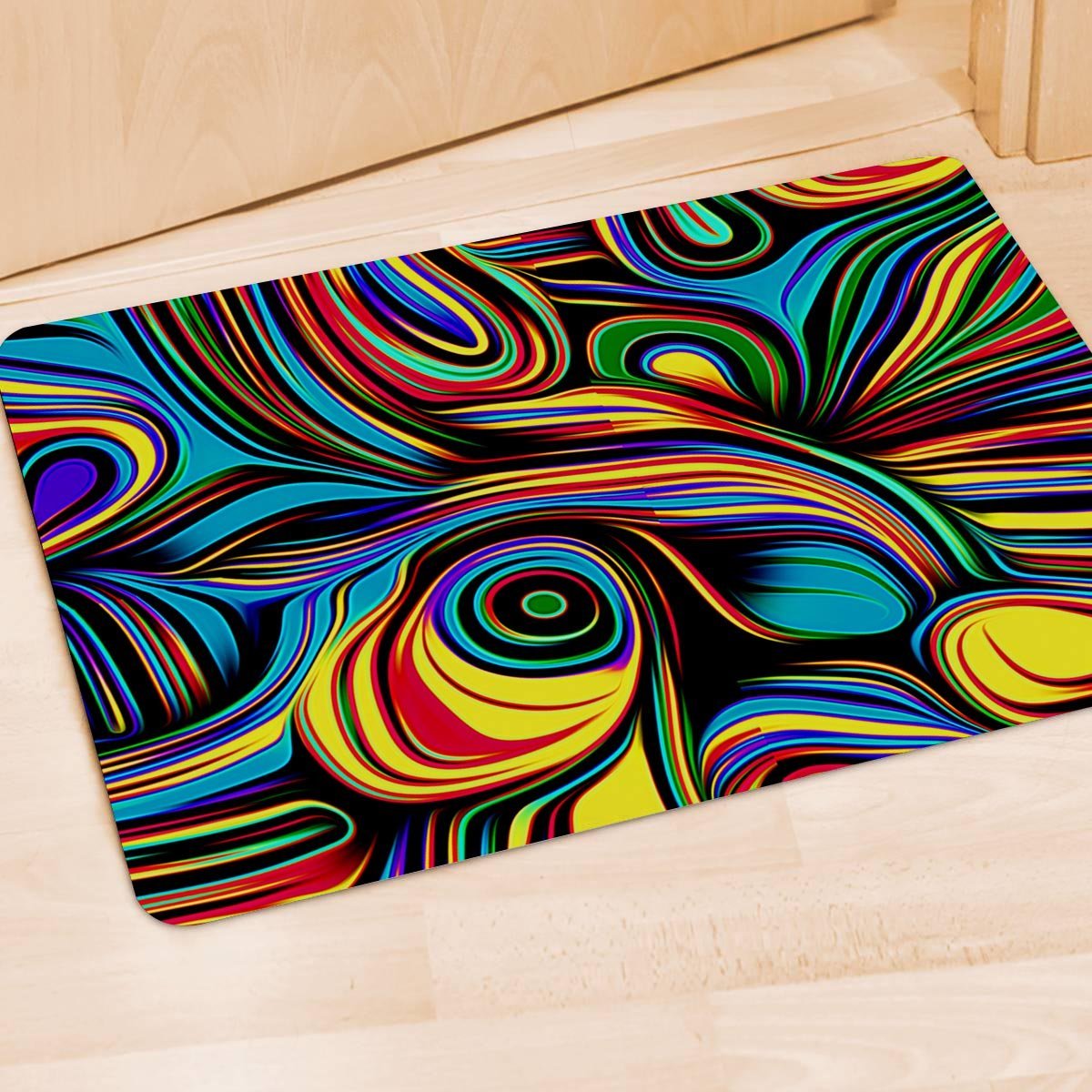 Abstract Wavy Door Mat-grizzshop