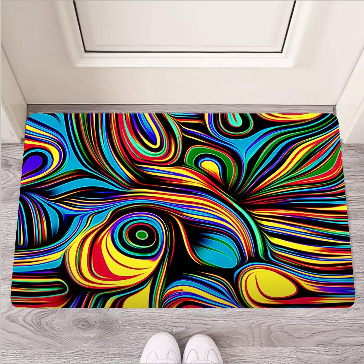 Abstract Wavy Door Mat-grizzshop