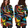 Abstract Wavy Hoodie Dress-grizzshop