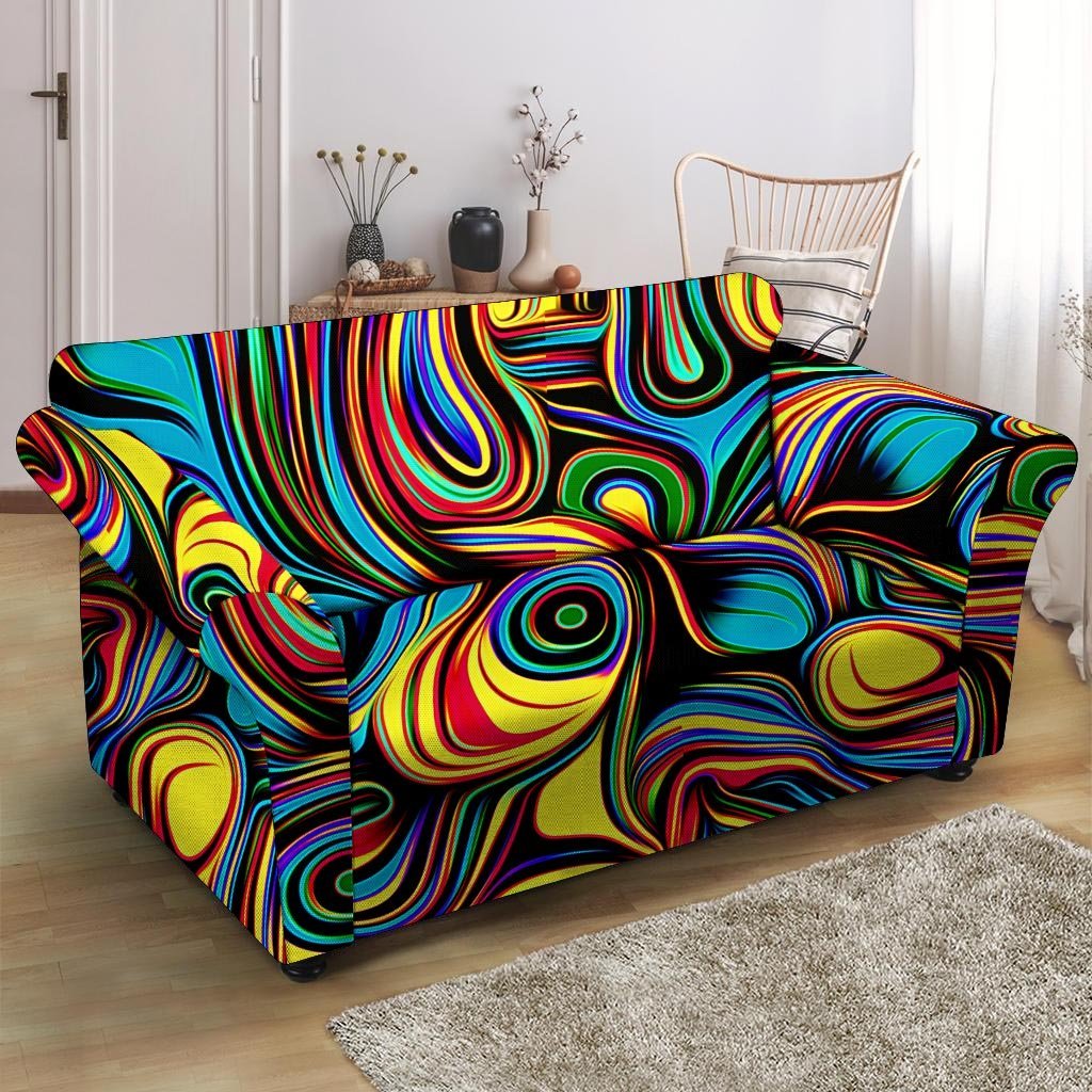 Abstract Wavy Loveseat Cover-grizzshop