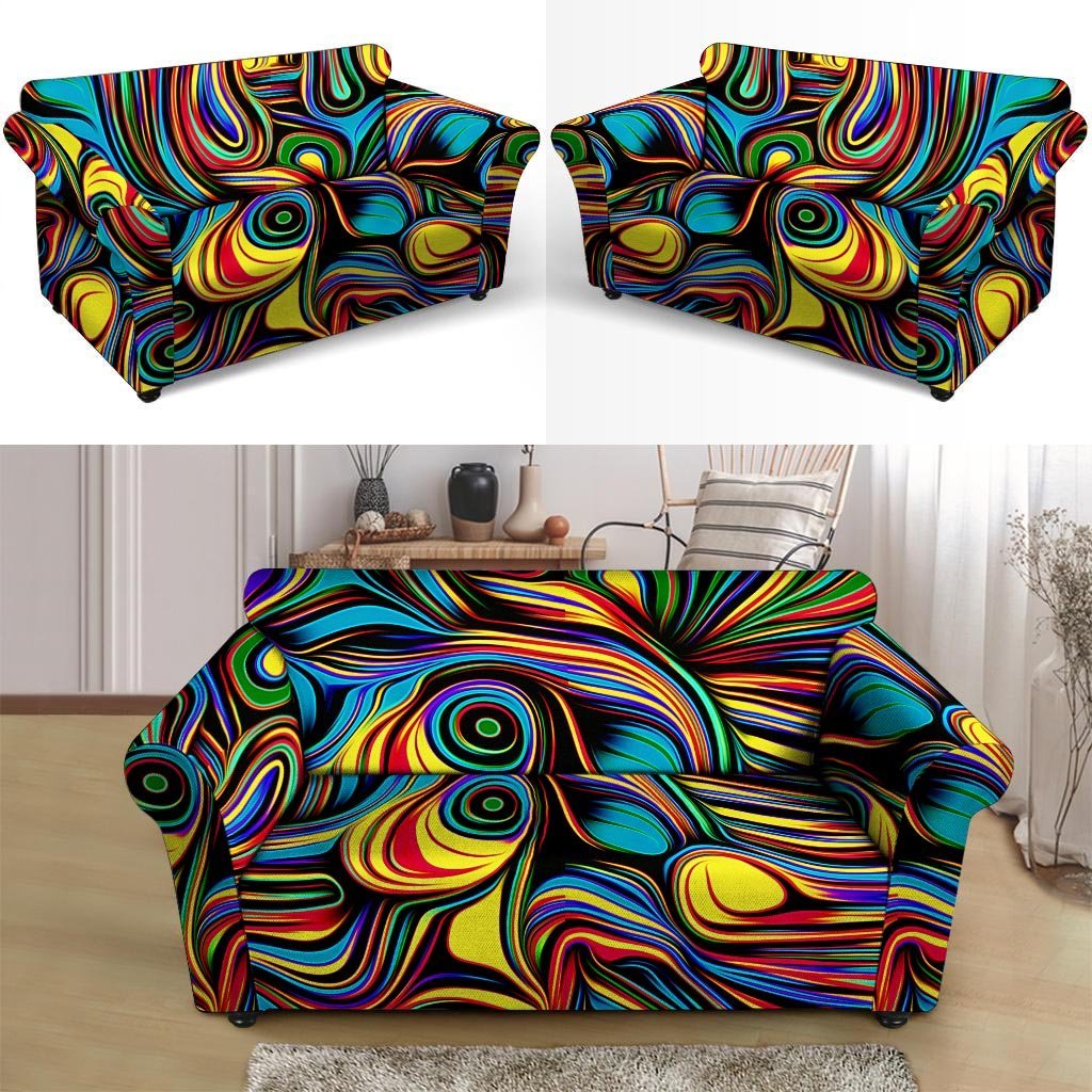 Abstract Wavy Loveseat Cover-grizzshop