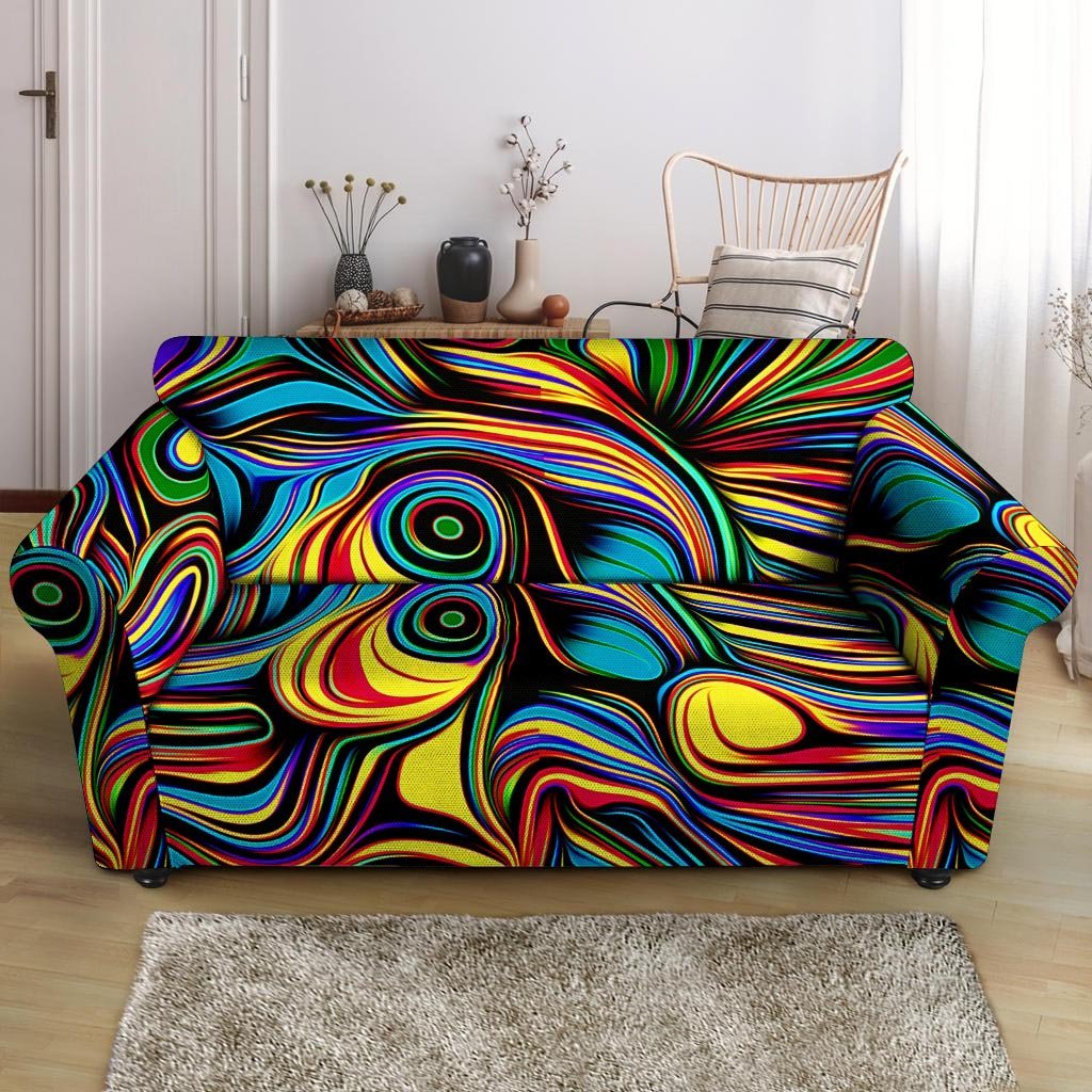 Abstract Wavy Loveseat Cover-grizzshop