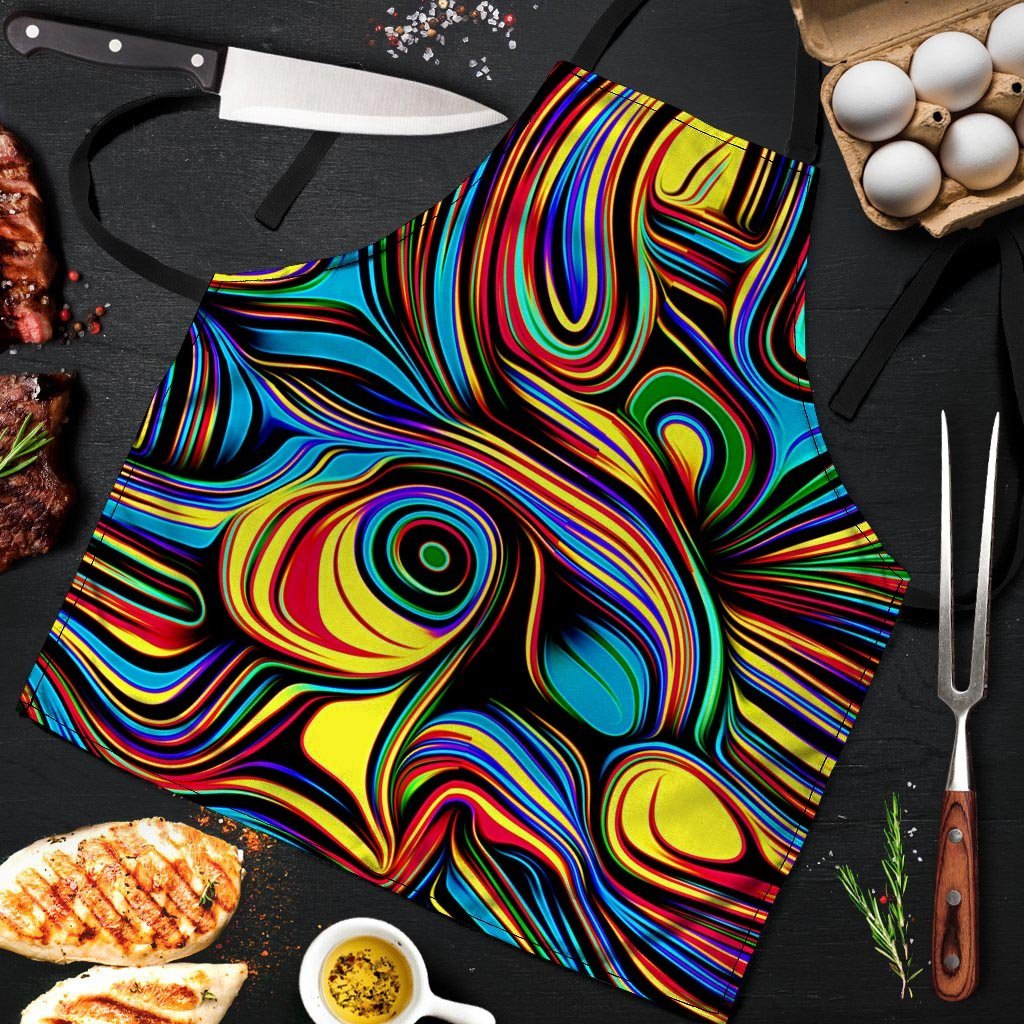 Abstract Wavy Men's Apron-grizzshop